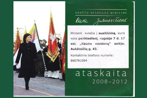 Ministrė reklamuojasi už valdiškus pinigus