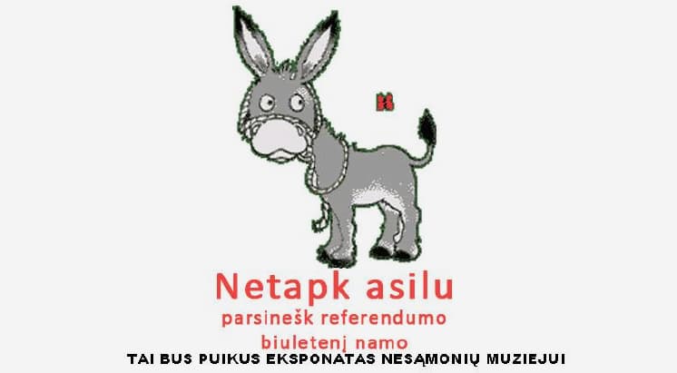 „Nebalsuoti – vienintelis kelias išvengti rimtų nemalonumų, kurie grėstų Lietuvai ir jos gyventojams įgyvendinus šio referendumo idėjas“, – savo naujai sukurtoje, sparčiai populiarėjančioje „facebook“ paskyroje „Referendume nebalsuosiu“ skelbia Lietuvos liberalai.