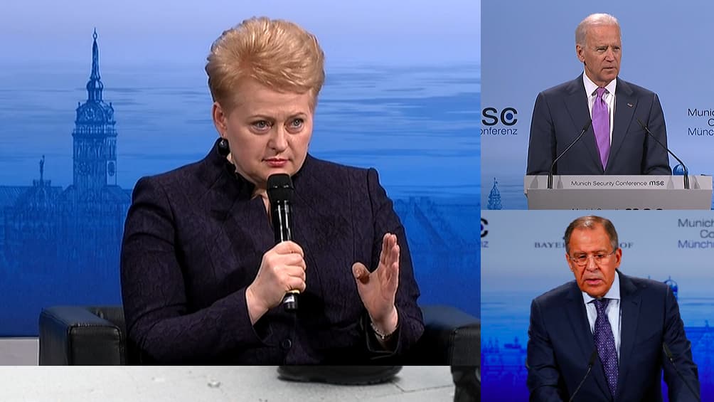Dalios Grybauskaitės, Joe Biden’o ir Sergėjaus Lavrovo pranešimai Miuncheno saugumo konferencijoje