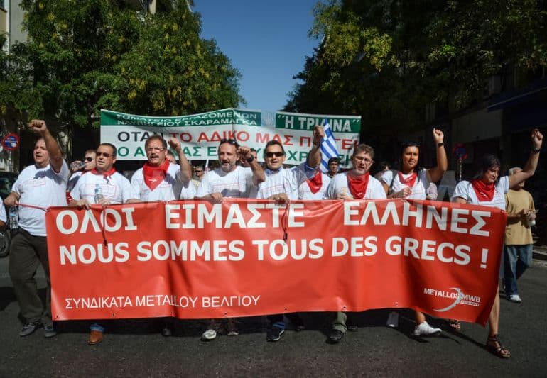 Belgai demonstruoja solidarumą su graikais