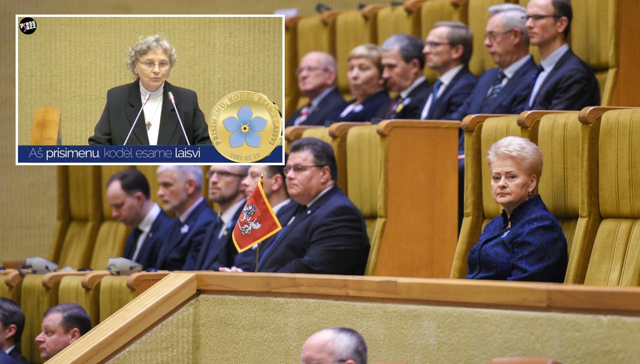 Istorinė Nijolės Sadūnaitės pasakyta kalba Seime sausio 13 dieną, bei jos replika prezidentei, pašnibždėjusiai į ausį