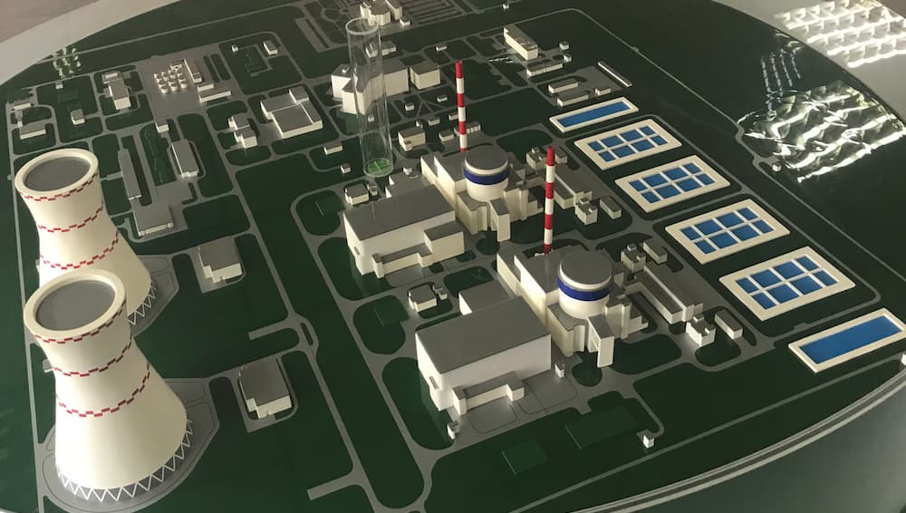 Baltarusijos atominės elektrinės maketas. Nuotr. E.eu