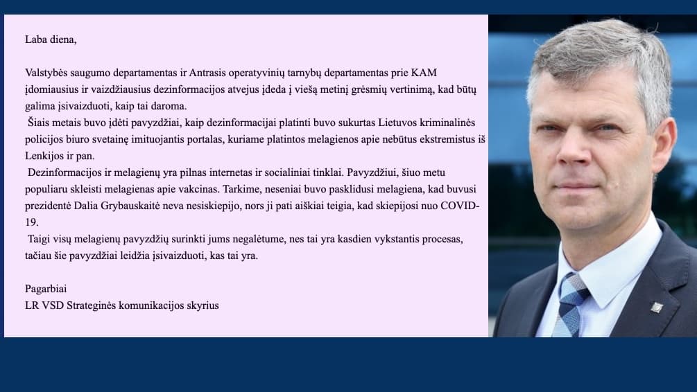 Valstybės saugumo departamentas atskleidė savo įsivaizdavimus