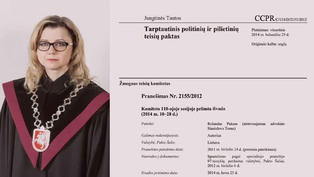 Nuo nevykdomo JTŽTK sprendimo Lietuvai dėl R. Pakso, praėjo daugiau negu septyneri metai (Konstitucinio Teismo pirmininkės komentaras)