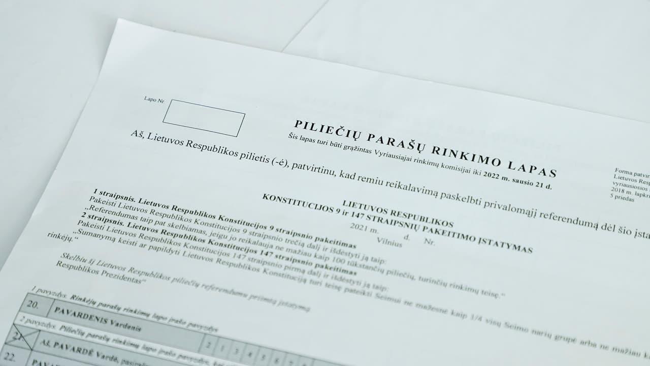 Kryževičius nespėjo: VRK išdavė parašų rinkimo lapus piliečių referendumo iniciatyvinei grupei