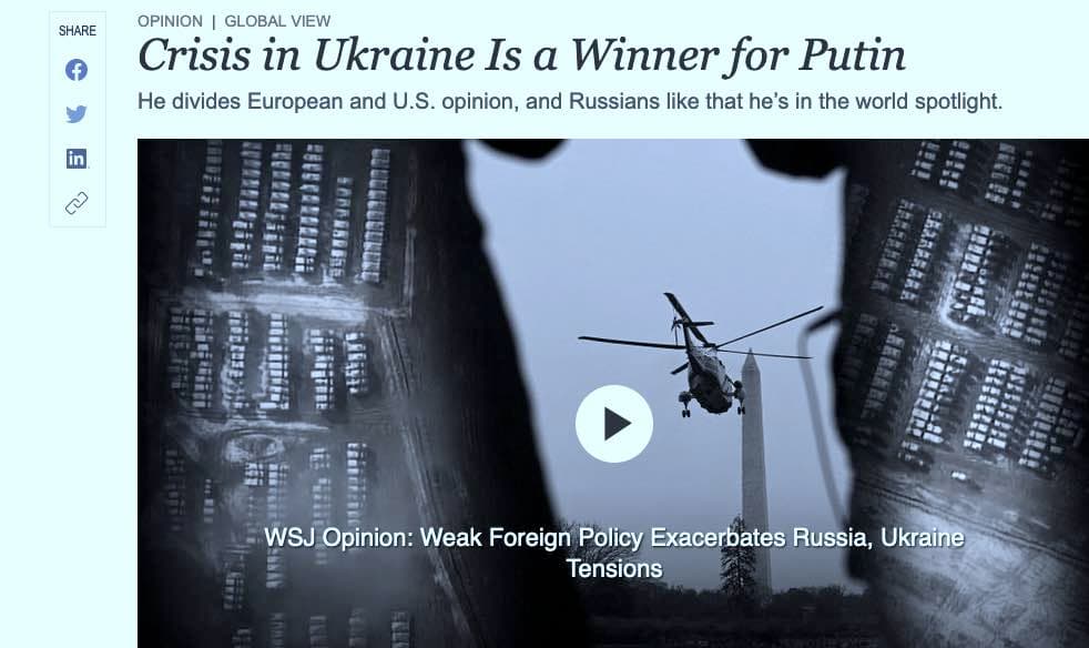 „The Wall Street Journal“: Ukrainos krizėje laimi Putinas