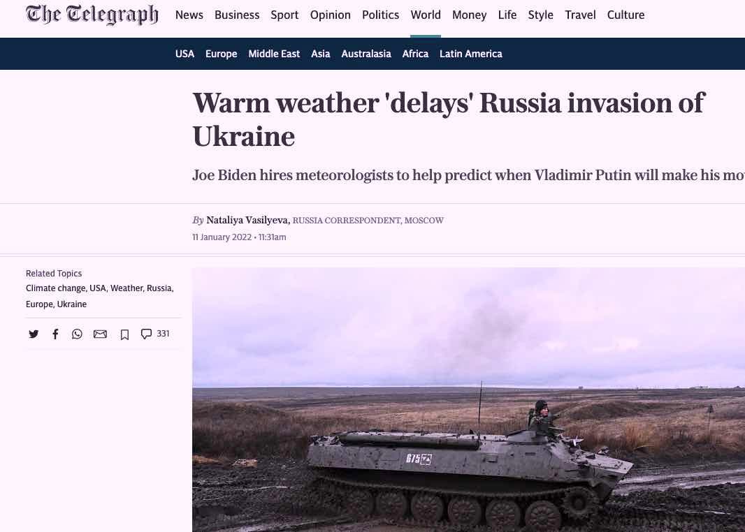 „The Telegraph“: Džo Baidenas įsakė stebėti orą Ukrainoje