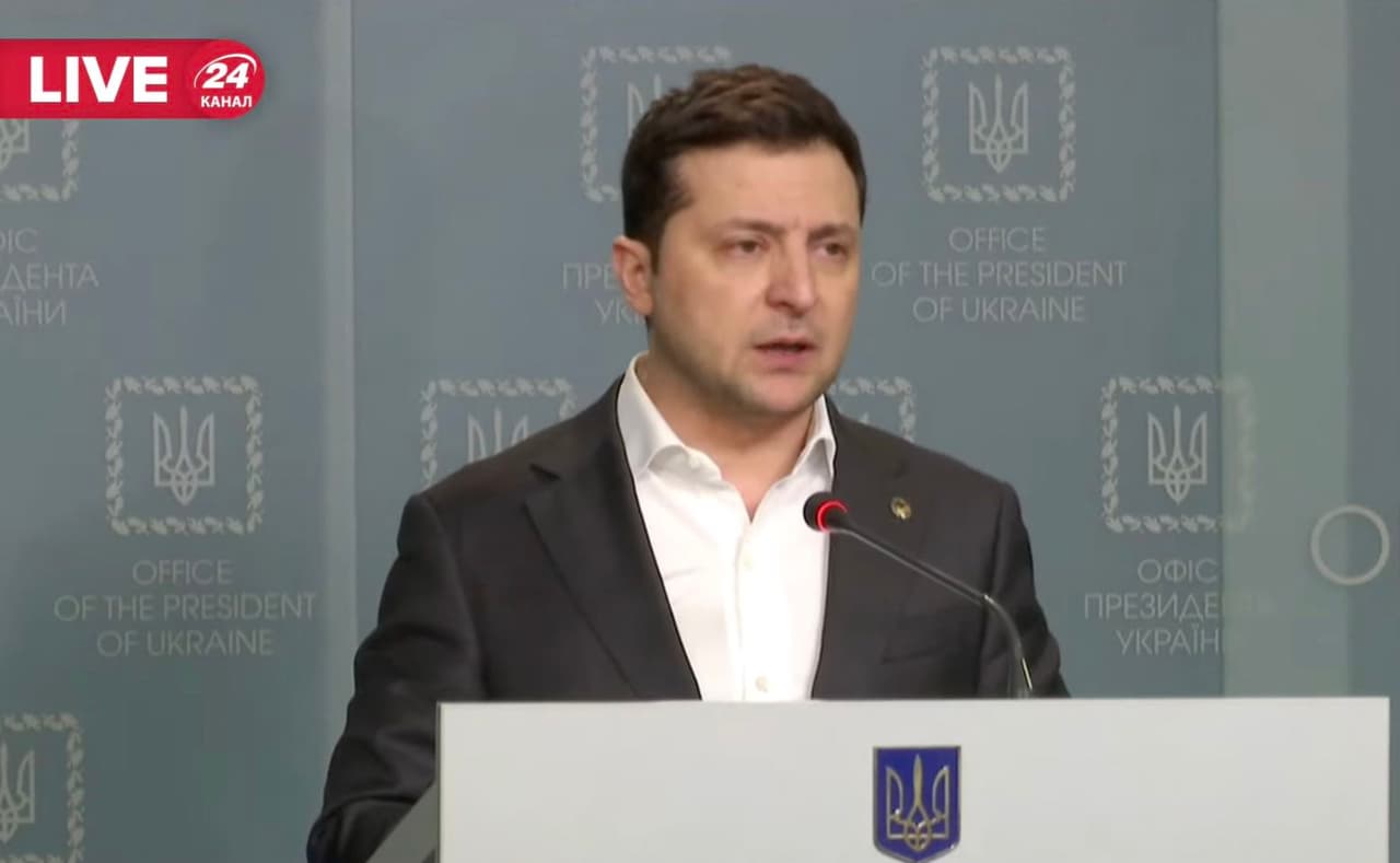 Ukrainos prezidento V. Zelenskio sp. konf. dėl situacijos šalyje