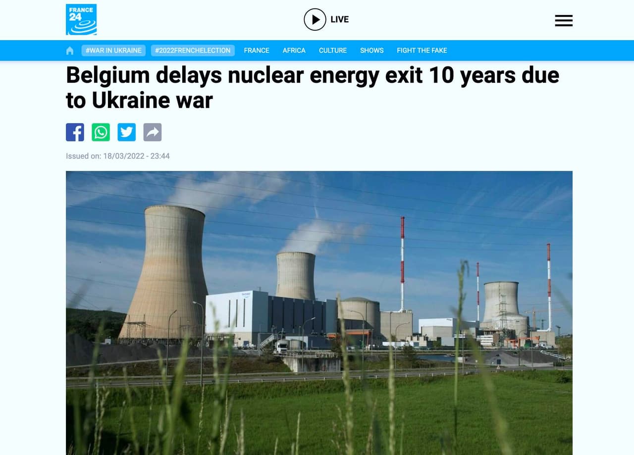 Belgija nutarė pratęsti branduolinių reaktorių eksploatacijos laiką