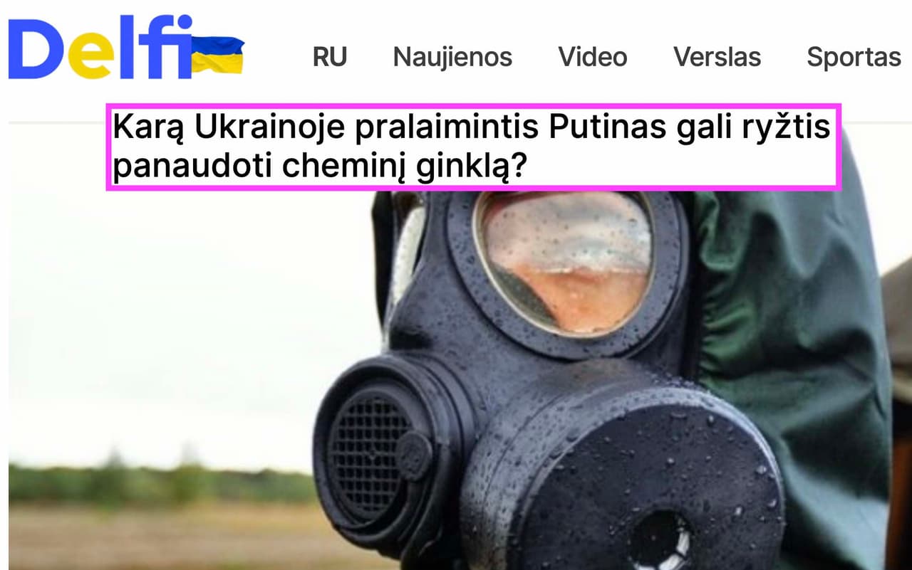 Putinas gali ryžtis panaudoti Ukrainoje kokteilį – cheminį ir branduolinį ginklą vienu metu?