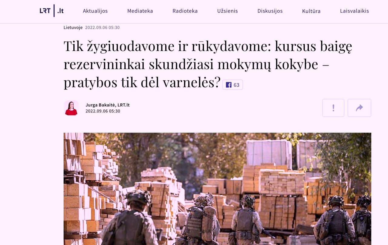 Tyrėjos Bakaitės spjūvis LT kariuomenei į veidą
