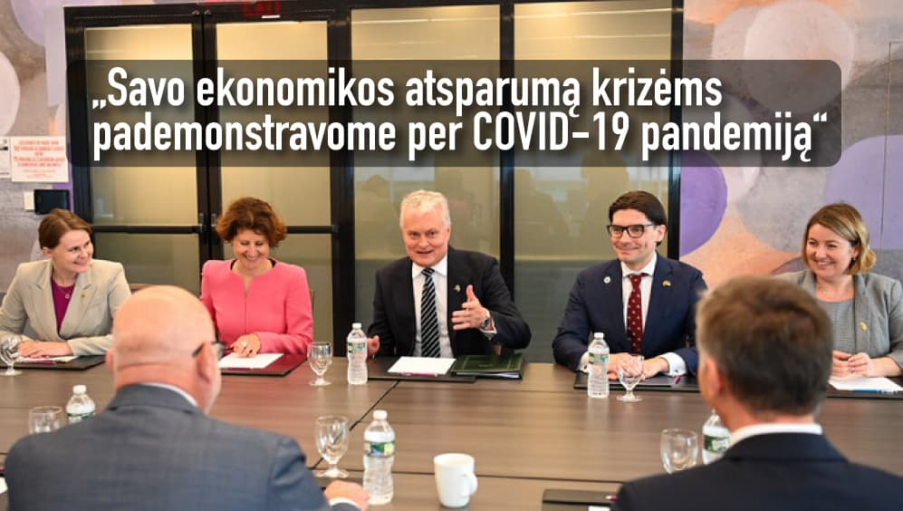 Nausėda viešėdamas USA: mūsų ekonomika sparčiai auga, greitai integruoja naujoves ir juda tvarumo linkme