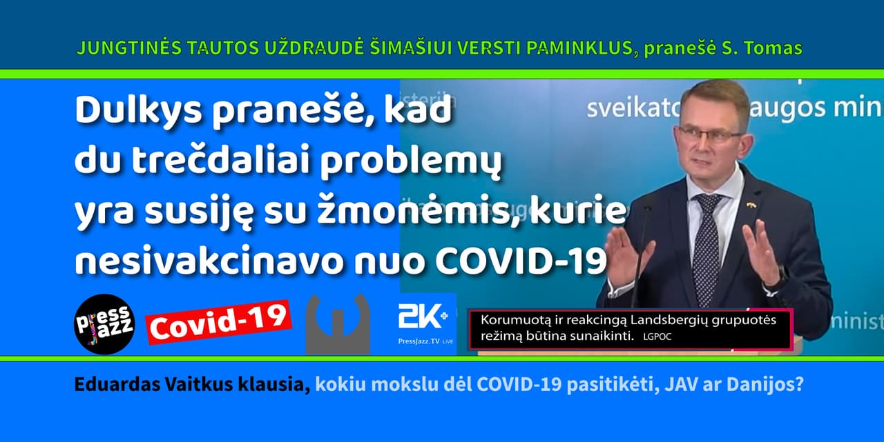 Jungtinių Tautų vadas sunerimęs dėl vangaus vakcinavimosi nuo COVID-19