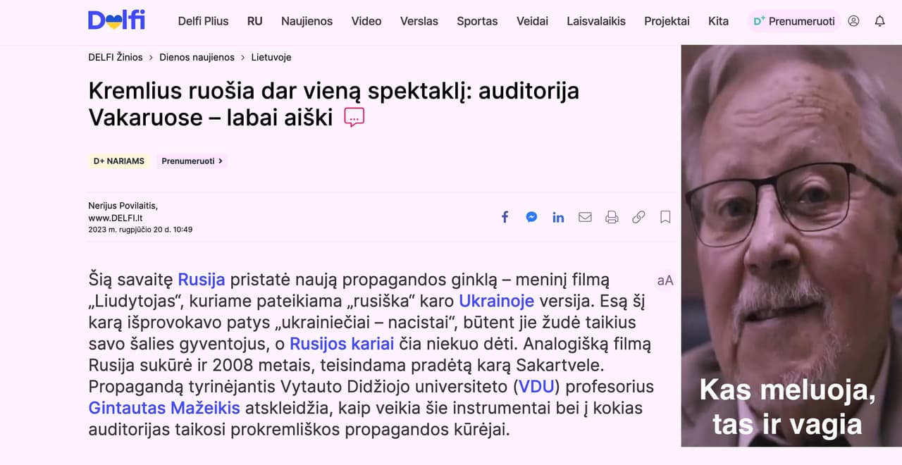 Landsbergių leidinys kviečia pažindintis su nauju Rusijos propagandiniu filmu