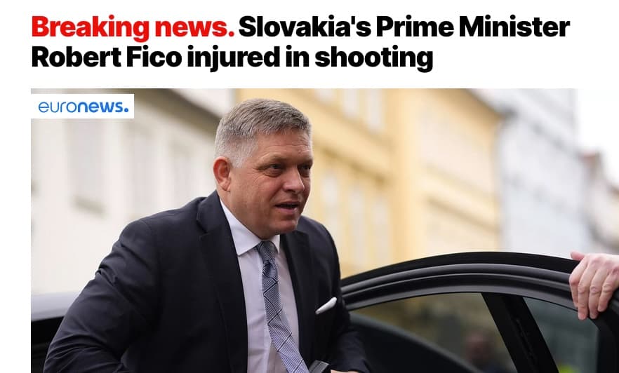 Pasikėsinta į Slovakijos premjerą Fico, jis sužeistas ir nugabentas į ligoninę