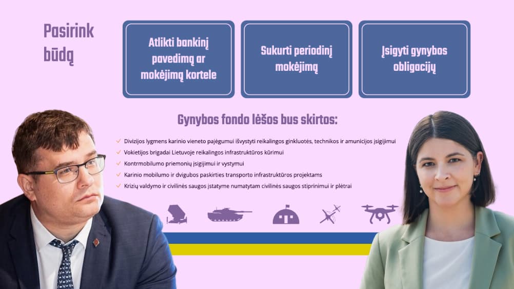 Visiems Lietuvos gyventojams jau sukurta galimybė daryti nuolatinius mokėjimus į Gynybos fondą