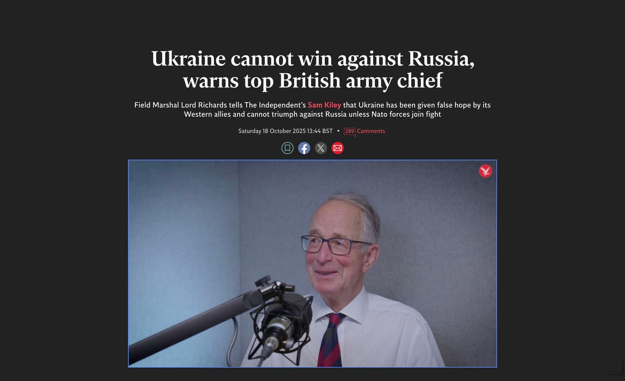 Richards įspėja, esą ukrainiečiai negali laimėti prieš Rusiją, o NATO, neva, nekariaus už Ukrainą
